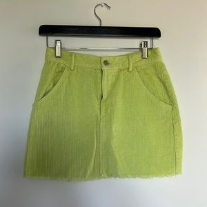 Green corduroy skirt